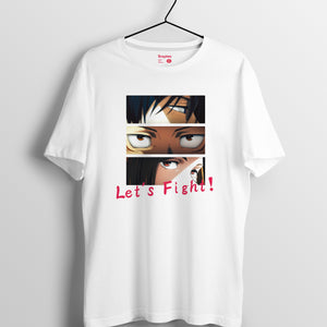 咒術迴戰 系列 T-shirt - Let's Fight (白色)