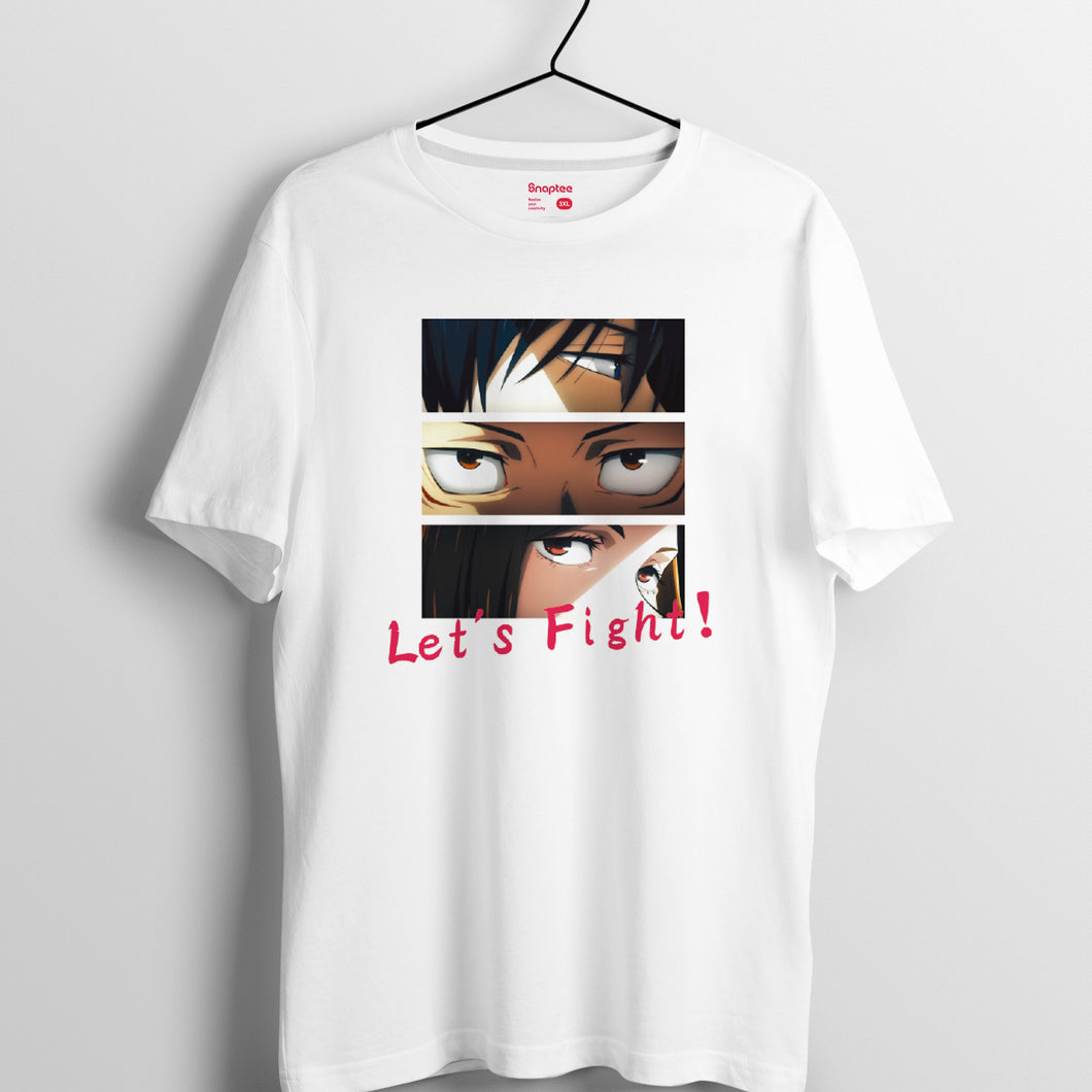 咒術迴戰 系列 T-shirt - Let's Fight (白色)