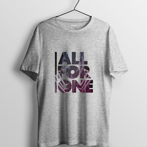 我的英雄學院 系列 T-shirt + 立牌 (優惠套裝)- "All For One" (灰色)+ 麗日御茶子及飯田天哉立牌